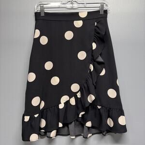 ModCloth - It's a Wrap Ruffled A-Line Skirt Polka Dot - Women’s Size 6